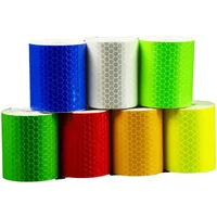 AliExpress NONE 5cmX3m Back Glue Crystal Color Grid Bicycle Contour Car Sticker Warning Sticker Reflective Strip Tape