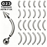 6pc ASTM F136 G23 Titanium Internal Thread Curved Piercing Bars Eyebrow Lip Cartilage Daith Piercing Jewelry 16G Replacement Bar
