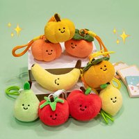 New Fruit Lemon Banana Plush Pendant Cute Apple Pear Plush Toy Kawaii Vegetable Tomato Persimmon Plush Doll Backpack Decorations