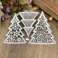 Three Kinds Hollow Pattern Christmas Tree Metal Cutting Dies DIY Christmas Scrapbooking Card Making Embossing Craft Die Cuts