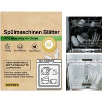 Dishwasher Sheets Natural 30 Pieces Cleaning Mild Strips Natural Dishwashing Detergent for Home Convenience Cleaning