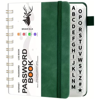 B6 Spiral Bound Password Book with Alphabetical Tabs, Hardcover Internet Password Logbook for Home & Office