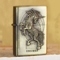 2026 New Three-dimensional Relief Kerosine Lighter High-end Bronze Brushed Stainless Steel Lighter Smoking Accessories
