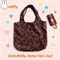 Miffy Kawaii Cartoon Rabbit High Capacity Foldable Portable Shopping Tote Bag One Shoulder Cute Girl Gift