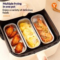 10/30Pcs Disposable BBQ Pans Aluminum Foil Air Fryer Baking Tray Tin Foil Pans Box Kitchen Grilling Tray For Air Fryer Tray