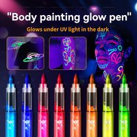 Neon UV Fluorescent Acrylic Paint Pens 8 Colors/set Markers Glow in The Dark Bright DIY Luminous Marker Pen Art School Supplies