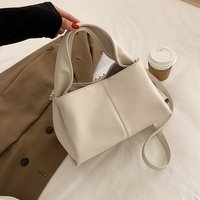 Women's Cream Soft Leather Crossbody Tote Bag, 2-In-1 Top Handle & Detachable Strap Shoulder Purse