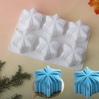 6 Cells Christmas Snowflakes Design French Mousse Cake Moulds Silicone Chocolate Mold Soap Mold Dessert Tools Kitchen Bakeware