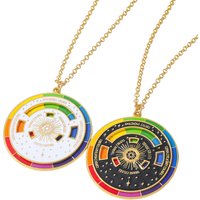 Arts Aesthetic Rotatable Color Wheel Necklace Turntable Charm Creative Gift Pendant for Artists Fashion Jewelry
