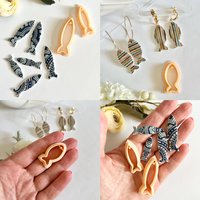 Cute Fish Clay Cutters Animal cutters 3 sizes SHARP edge Earring Jewelry Making Polymer clay tools Earrings Cutters Hand Tools