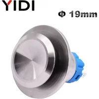 19mm Stainless Steel Latching Momentary Switch 3 Pin Smart Toilet Automatic Flush Push Button Reset Self-locking Kick Switch
