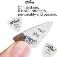 Alice 10Pcs Stainless Steel Metal Guitar Pick 0.3mm/Bright Vibrant Sounds Long Lasting Durable /for Bass & Ukelele Accessories