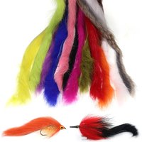 2pcs 5mm Wide Rabbit Fur Hare Zonker Strips Fly Tying Material For Tying Zonkers Minnow Baitfsh Streamer Saltwater Fishing Lures