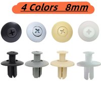 Universal Auto Mudguard Bumper Trunk White Gray Beige Plastic Rivet 8mm Wheel Arch Expansion Screws Fastener Clip For All Cars