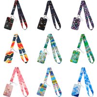 Cartoon ID Badge Holder Lanyards Door Card Case Hanging Rope Cute Turtle Otter Neck Strap Keychain Business Card Gift