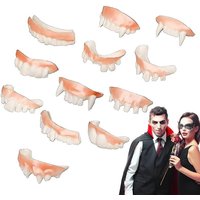 2024 Halloween Decor Simulation Teeth Prank Toys Halloween Cosplay Prop Vampire Zombie Devil Dentures Halloween night supplies