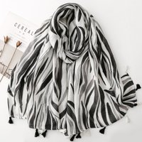 Fashion Leopard Zebra Tassel Cotton Viscose Shawls Scarf Lady High Quality Wrap Pashmina Stole Bufandas Muslim Hijab 180*90Cm