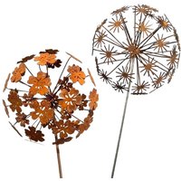 Rustic Metal 3D Dandelion Garden Stake Sculpture Weatherproof Outdoor Yard Landscape Decoration Ornament