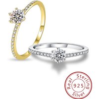 925 Sterling Silver Simplicity Classic Gorgeous Shiny Zircon Single Ring For Women Engagement Wedding High Quality Fine Jewelry