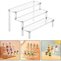1-3 Layers Acrylic Display Stand Clear Display Riser Perfume Figurine Transparent Storage Rack Anime Figures Cupcake Shelf