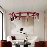 Nowoczesny żyrandol w kształcie litery U fajka wodna długie diody LED pasek restauracja/bar kawiarnia sypialnia salon kreatywne oprawy