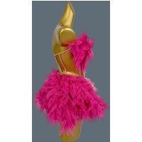 Sparkly Showgirl Sexy Sequins Dress Club Gig Stage Show Pink Mesh Pleated Dress Bandage Crop Tops Mini Skirt 2Pieces Set Naicha