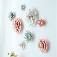 Ceramic Flower Wall Decoration Wall Decoration Creative Living Room Bedroom Wall TV Background Three-dimensional Decoration