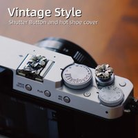 Retro Metal Camera Hot Shoe Cover Shutter Button Handcrafted for Fuji X-T5 X-T50 X-T30 X-M5 X-E5 XT4 Leica Q3 Q2 M11 Accessories