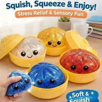 Simulation Dumpling Squeezable Toys Relief Fidget Ball Toy with Beads Sparkles Soft Squeeze Decompression Stress Relief Gift