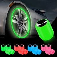 4Pcs Luminous Tire Valve Caps 5 Colors Car Motorcycle Glowing Valve Cover Car Tire Wheel Hub Styling Tool Auto Accessories