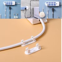 20/40pcs Self Adhesive Wire Organizer,Plastic Cable Holder Clips for TV PC Cable Under Desk Wall Home Office Cable Organizer