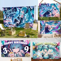 Anime Hatsune Miku Large Banner Planets Backdrop Birthday Party Decorations Tapestry Room Decor