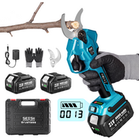 SEESII 40mm Bürstenlose Elektrische Astschere 4-Gang Kabellose Elektrische Schere für Obstbäume, Bonsai und Gartenpflege mit SK5 Bypass-Klingen und LCD-Display für Makita-Akku