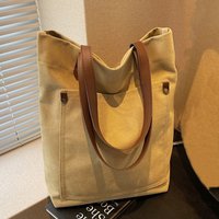 LCEEPWIN Canvas Tote Bag Simple Casual Shopping Bag Youth Shoulder Handbag Korean Style Large Capacity Shopping Bag