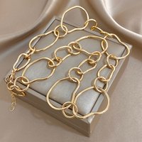 New Minimalist Irregular Geometric Gold Color Women's Girls Necklace Fashion Link Choker Necklace Charms Party Jewelry Gifts