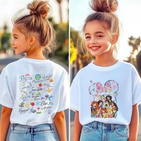 Spring Disney Princess Children's Aldult T-shirt Retro Princess Short Sleeve Double-sided Printed T-shirt Disneyland Trip Tshirt
