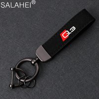 With Car Logo Key Accessories Man Suede Keychain Keyring For Q3 A1 A7 A3 A4 A6 A5 Q5 Q7 Q4 TT SQ5 RSQ3 RSQ8 S3 S4 RS5 RS6