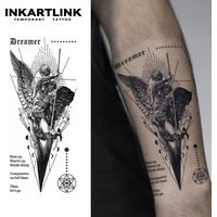 Dreamer Temporary Tattoo,Lasts To 15 Days New Technology Magic Waterproof Semi Permanent Sticker.