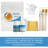 Gold Leaf Starter Kit - Imitation Gold Foil Sheets, Adhesive Glue & Protective Varnish for Painting, Gilding,DIY Crafts