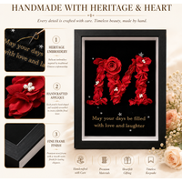 Custom Initial Picture Frame Shadow Box Frame Embroidery Custom Text Personalized Gift For Birthday Valentine Room Decor