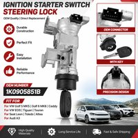 OEM Zündschalter Lenkradschloss Zylinder & Schlüssel 1K0905851B 1K0905841 für Audi A3 8P Touran Tiguan Caddy 2K für VW Golf 5 MK5 6 MK6 Caddy EOS