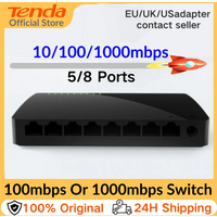 Tenda Gigabit Switch Ethernet 5/8 Port 1000 Mbps 10x Fast Switch RJ45 Hub Ethernet Network Switch SOHO Desktop Smart WiFi Switch