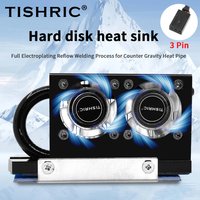 TISHRIC RGB M.2 Hard Disk Heat Dissipation Radiator Sink 3-pin Connector HDD Cooler High Conductivity Heat Pipe RGB Cooling Fan