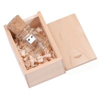 JASTER Drifting Bottle Wedding Gift 64GB USB Flash Drive 32GB Pen Drives Glass 16GB Memory Stick 8GB 4GB 128G U Disk Wooden Box