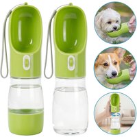 Pet Dog Water Bottle 2-in-1 Portable Food Water Dispenser for Small Dogs Travel Puppy Feeding Bowl Leak-Proof Pug Drinker Cup
