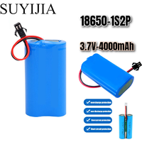 3.7V 4000mAh 1S2P 18650 Lithium Ion Rechargeable Battery 3.7V 4000mAh with PCB for Speakers Radios Headlights Toys Etc. 4.2V