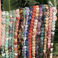 8mm Faceted Love Heart Natural Stone Amethyst Aventurine Loose Spacer Beads For Jewelry DIY Bracelet Necklace Making Accessories