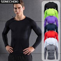 Compression Running Top Men Long Sleeve Shirt For Male Gym Clothing Quick Dry Sportswear Fitness Tee Training Workout Muscle Top