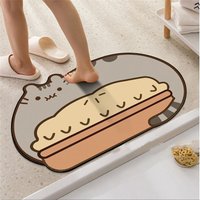Cartoon Cute Cats Diatom Mud Absorbent Mat Floor For Bathroom Toilet Doors Non slip Quick drying Foot Pad Door Cushion 40*60CM