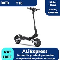 OOTD T10 48V18AH Battery Adult Foldable Escooter 11 Inch Fat Tire E-Mountain Scooter 500W Electric Scooter Gift